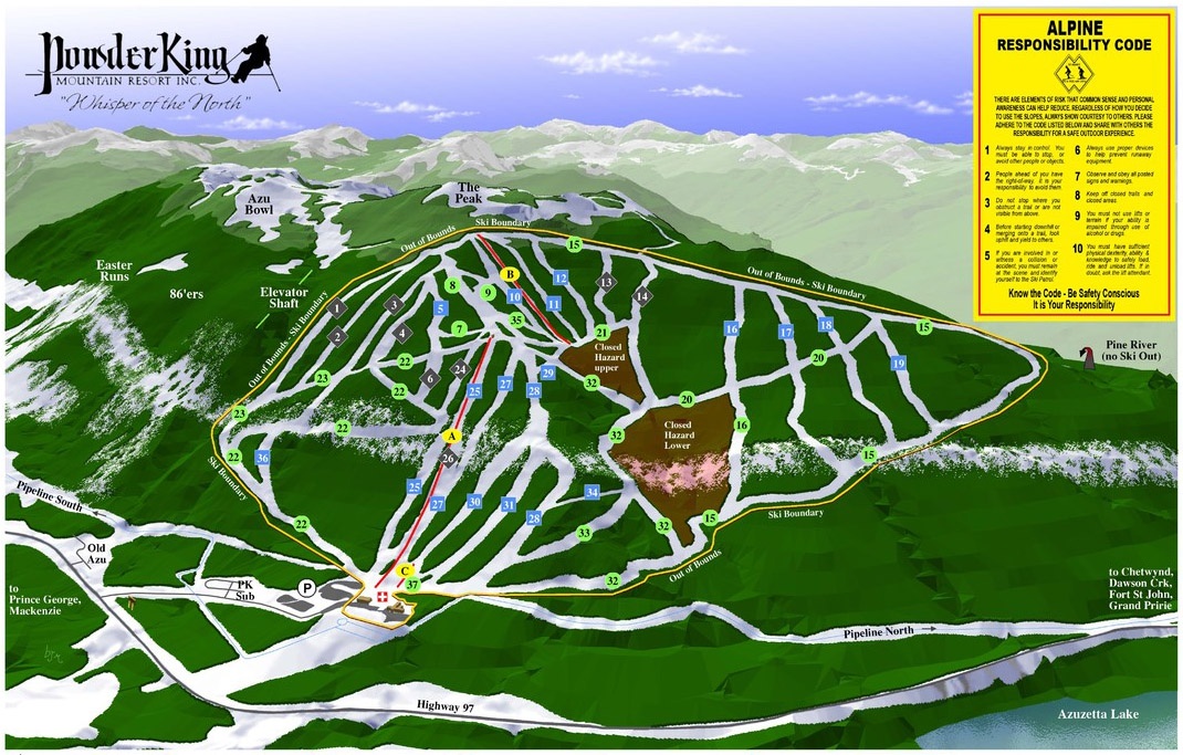 Powder King Trail Map