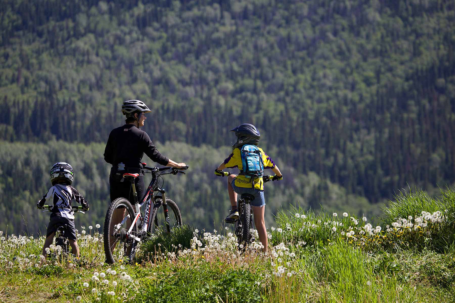 family biking