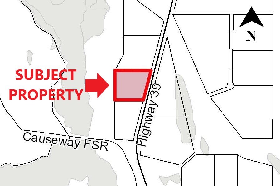 map outlining subject property