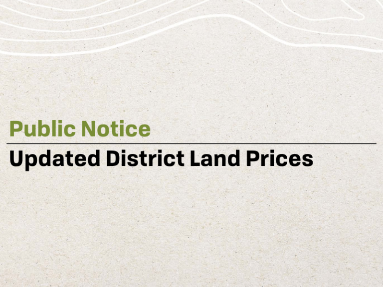 Updated District Land Prices District of Mackenzie