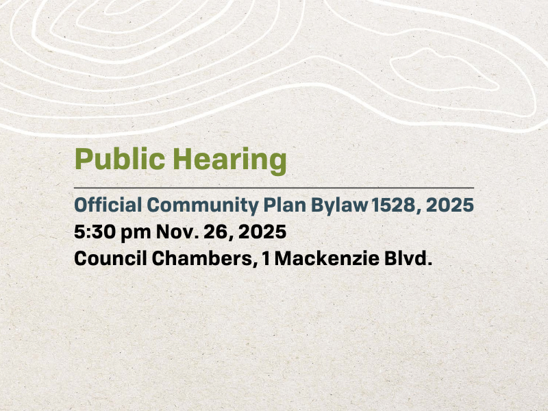 Public Hearing Notice Nov. 26, 2025 for Official Community Plan Bylaw 1528, 2025