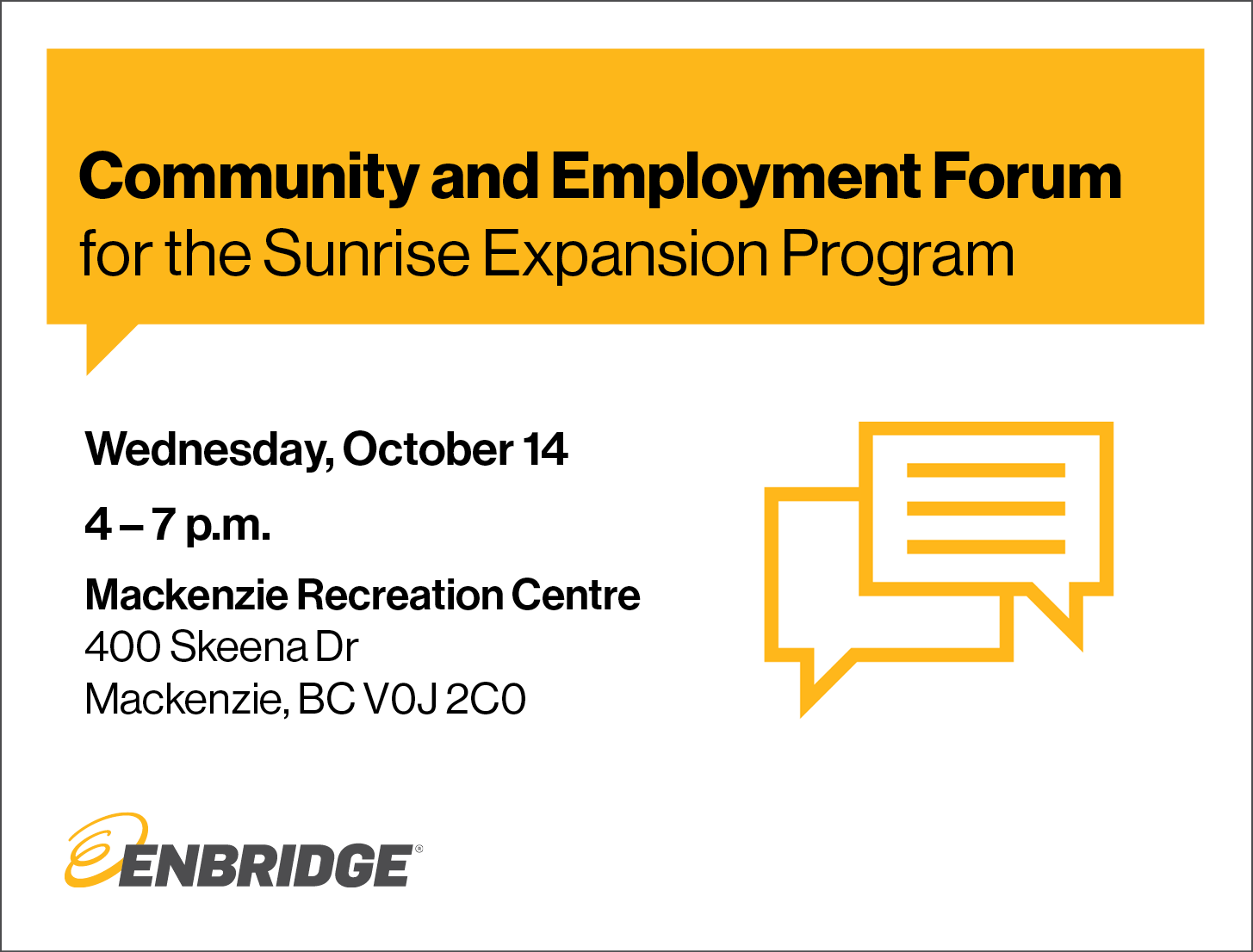 Mackenzie Community & Employment Forum Graphic