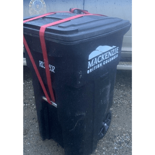 Ratchet Strap Garbage Bin